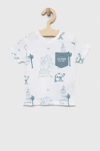 Detské bavlnené tričko Guess biela farba, vzorovaný #6986413