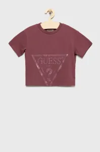 Detské bavlnené tričko Guess fialová farba, #8520876