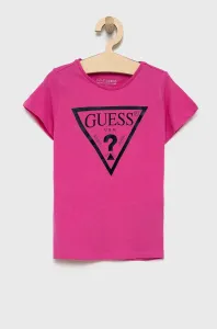 Detské bavlnené tričko Guess fialová farba #6877820