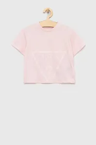 Detské bavlnené tričko Guess ružová farba #6213582