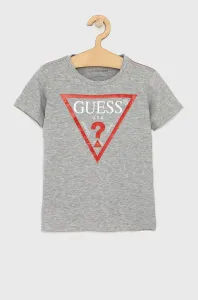 Detské bavlnené tričko Guess šedá farba, s potlačou #175580
