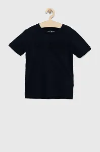 Detské bavlnené tričko Guess tmavomodrá farba, s nášivkou #7790577