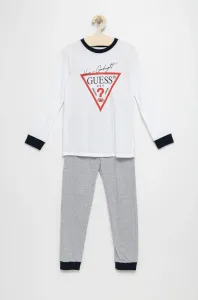 Detské pyžamo Guess biela farba, jednofarebná