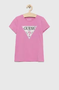 Detské tričko Guess fialová farba #6688254