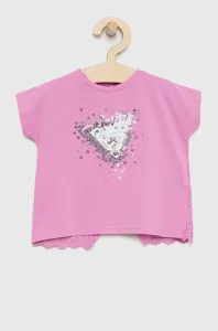 Detské tričko Guess fialová farba #7205606
