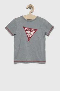 Detské tričko Guess šedá farba, melanžový