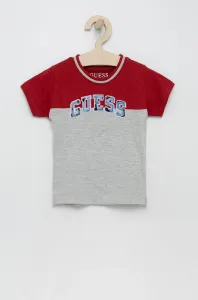Detské tričko Guess šedá farba, s nášivkou #7030718