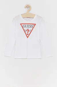 Detské tričko s dlhým rukávom Guess biela farba, s potlačou #8700705