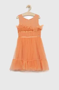 Dievčenské šaty Guess oranžová farba, mini, áčkový strih #8675754