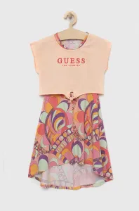 Dievčenské šaty Guess oranžová farba, mini, áčkový strih #9032412
