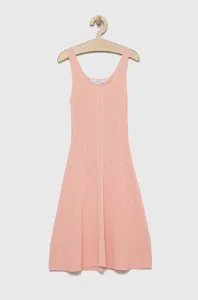 Dievčenské šaty Guess ružová farba, mini, áčkový strih #7523285