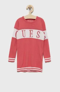 Dievčenské šaty Guess ružová farba, mini, rovný strih #8520856