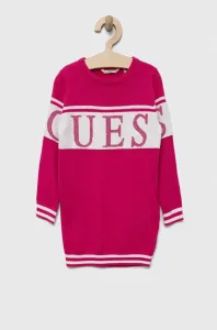 Dievčenské šaty Guess ružová farba, mini, rovný strih #8736807