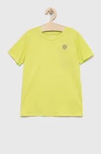 Obojstranné bavlnené tričko Guess zelená farba, jednofarebný #4243026