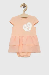 Šaty pre bábätká Guess oranžová farba, mini, áčkový strih #7522308