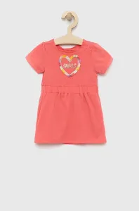 Šaty pre bábätká Guess ružová farba, mini, áčkový strih #6863172