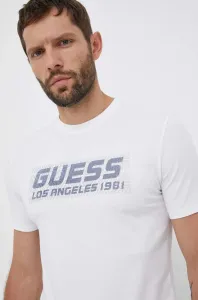 Tričko Guess pánske, biela farba, s nášivkou #8734253