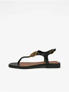 Čierne dámske kožené sandále Guess Miry #6327910