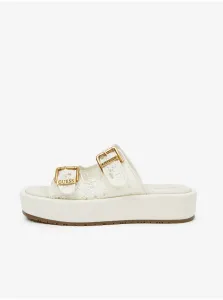 White women's slippers on the Guess platform - Women