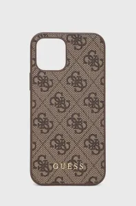 Guess case for iPhone 12 / 12 Pro 6,1" GUHCP12MG4GFBR hardcase PU 4G Metal Gold Logo brown