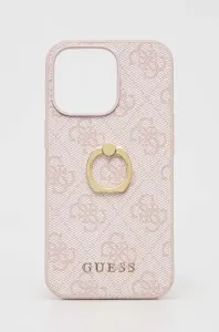 Guess case for iPhone 13 Pro / 13 6,1" GUHCP13L4GMRPI pink hard case 4G with ring stand