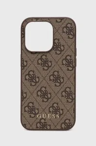 Guess case for iPhone 14 Pro 6,1" GUHCP14LG4GFBR brown Basic PC/TPU 4G PU case Gold Logo