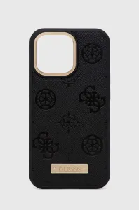 Kryt Guess iPhone 13 Pro black hardcase Peony Logo Plate MagSafe (GUHMP13LSAPSTK)