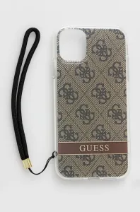 Guess case for IPhone 11 GUOHCN61H4STW hard case brown Print 4G Cord