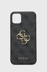 Guess case for iPhone 11 Pro Max GUHCN654GMGGR gray hard case 4G Big Metal Logo