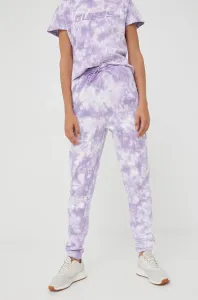 Bavlnené tepláky Guess dámske, fialová farba, vzorované #6357298