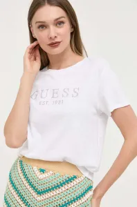 Bavlnené tričko Guess CRYSTAL biela farba, W3GI76 K8G01
