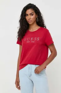 Bavlnené tričko Guess CRYSTAL červená farba, W3GI76 K8G01
