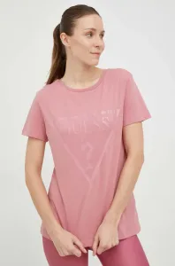 Bavlnené tričko Guess ADELE ružová farba,, V2YI07 K8HM0 #245536