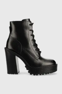Členkové topánky Guess Kalissa dámske, čierna farba, na podpätku, #5156658