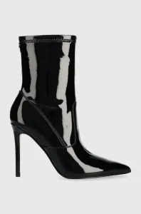 Členkové topánky Guess Semmi dámske, čierna farba, na vysokom podpätku, #9011618