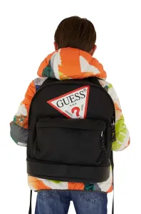 Detský ruksak Guess čierna farba, veľký, s potlačou