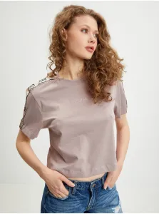Bavlnené tričko Guess BRITNEY fialová farba, V3RI08 I3Z14