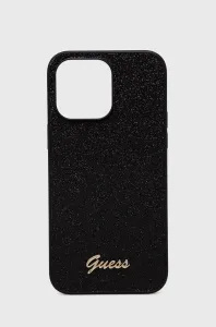 Puzdro Guess PC/TPU Glitter Flakes Metal Logo iPhone 14 Pro Max - čierne