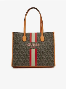 Hnedá dámska vzorovaná kabelka Guess Silvana #597367