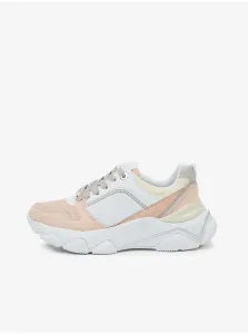 White-pink women's sneakers on the Guess platform - Women #673352