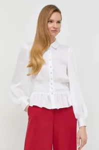Košeľa Guess dámska, biela farba, regular, s klasickým golierom #8918902