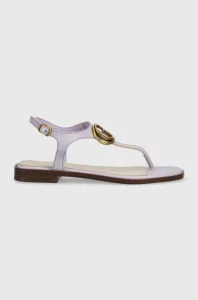 Kožené sandále Guess MIRY dámske, fialová farba, FL6MRY LEA21 #8676300