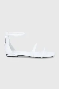 Kožené sandále Guess Sabelle dámske, biela farba,