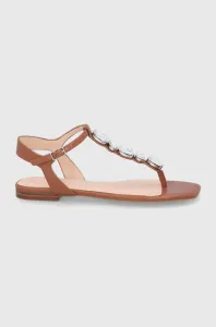 Kožené sandále Guess Sefora dámske, hnedá farba, #7353375