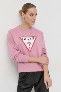 Mikina Guess dámska, ružová farba, s potlačou #256135