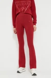 Nohavice Guess dámske, červená farba, jednofarebné #8721636