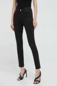 Nohavice Guess dámske, čierna farba, priliehavé, stredne vysoký pás #193269