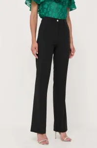 Nohavice Guess dámske, čierna farba, rovné, vysoký pás #8742532