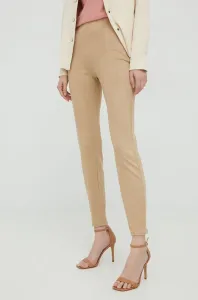 Nohavice Guess dámske, hnedá farba, jednofarebné #7030254