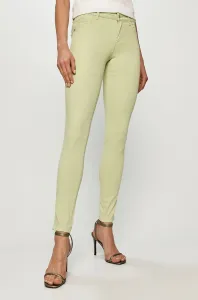 Nohavice Guess dámske, zelená farba, priliehavé, stredne vysoký pás #4815122
